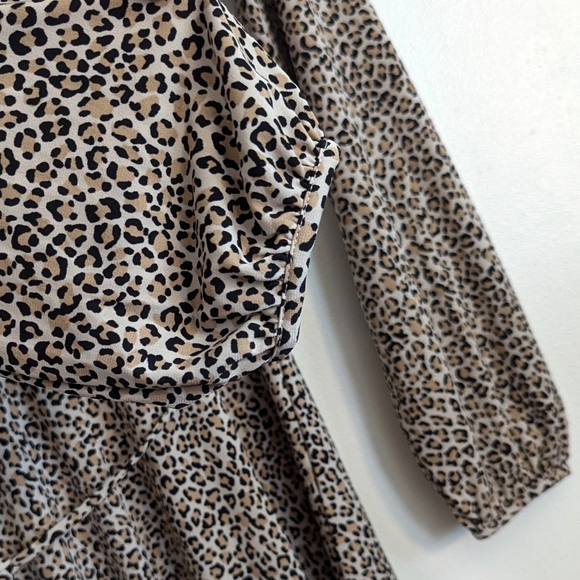 Banana Republic Petite Cheetah Print Belted Knit Fit and Flare Dress - Picture 5 of 7